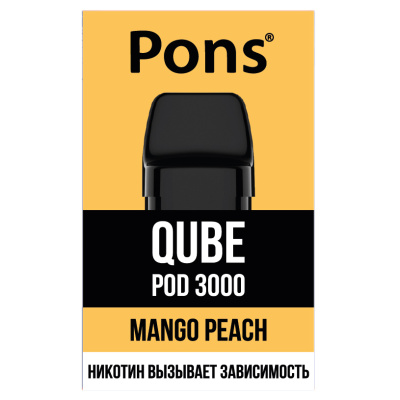 Картридж Pons Qube Pod 3000 заправленный Манго Персик - фото - 1